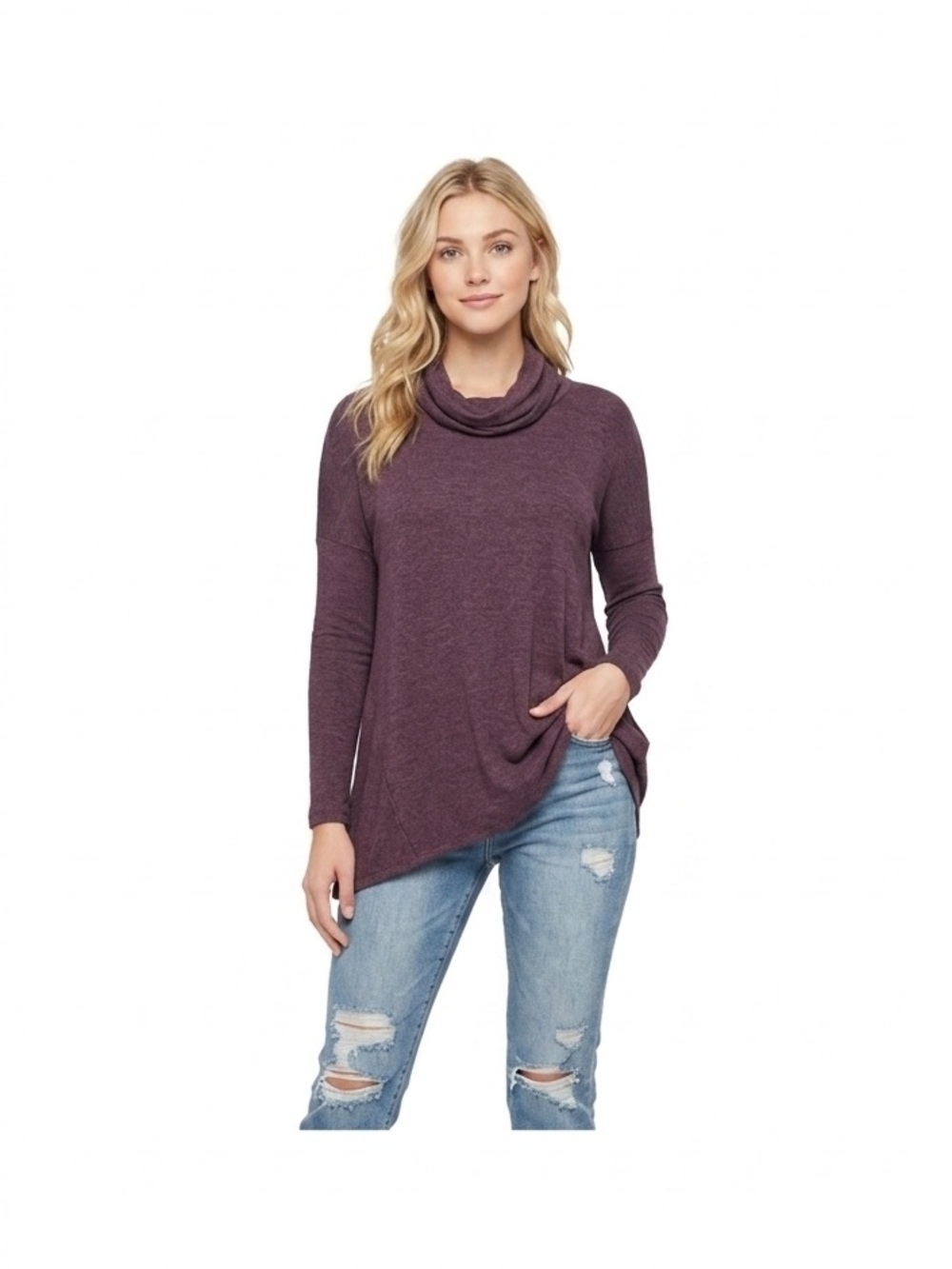 Cabi burgundy turtleneck top size small